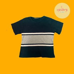 Brandy Melville Striped Crop Tee Shirt